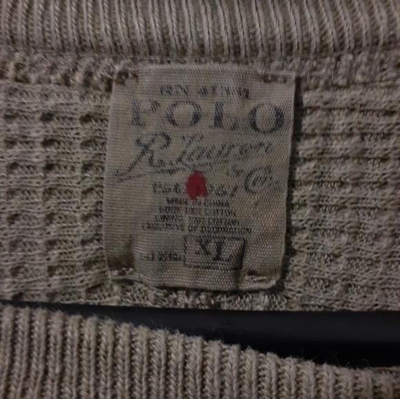Polo Ralph Lauren Mens XL Olive  Sportsman Knit Lined Pullover Sweater Crew Neck - Picture 7 of 10